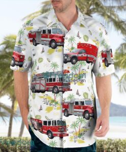 Wallingford, Connecticut, Wallingford Fire Department Tropical 3D Hawaiian Shirt Gift For Summer Product Photo 3