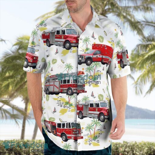 Wallingford, Connecticut, Wallingford Fire Department Tropical 3D Hawaiian Shirt Gift For Summer Product Photo 3