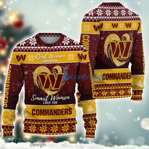 Washington Commanders Logo Ugly Christmas Sweater For Fans Men And Women Christmas Gift Ideas Product Photo 2