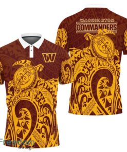 Washington Football Team Turtle Polynesian Pattern Polo Shirt