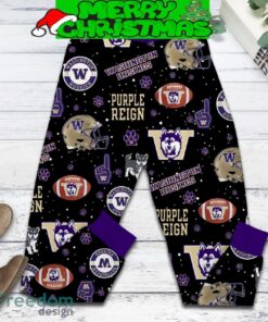 Washington Huskies let Purple Reign Again Fleece Pajamas Set All Over Print Christmas Gift - Washington Huskies let Purple Reign Again Fleece Pajamas Set-2