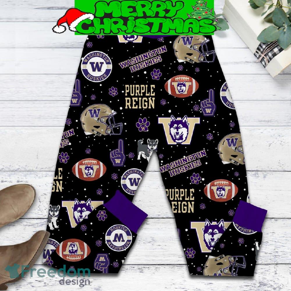 Washington Huskies let Purple Reign Again Fleece Pajamas Set All Over Print Christmas Gift image Washington Huskies let Purple Reign Again Fleece Pajamas Set All Over Print Christmas Gift - Washington Huskies let Purple Reign Again Fleece Pajamas Set-2