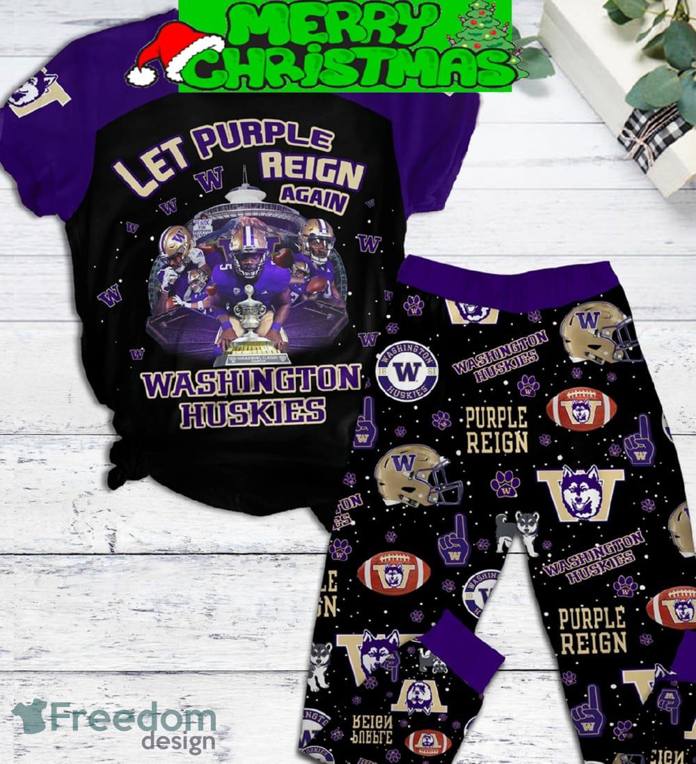 Washington Huskies let Purple Reign Again Fleece Pajamas Set All Over Print Christmas Gift image Washington Huskies let Purple Reign Again Fleece Pajamas Set All Over Print Christmas Gift - Washington Huskies let Purple Reign Again Fleece Pajamas Set-1