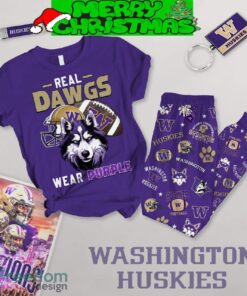 Washington Huskies Real Dawgs Wear Purple Fleece Pajamas Set Men Women For Fans