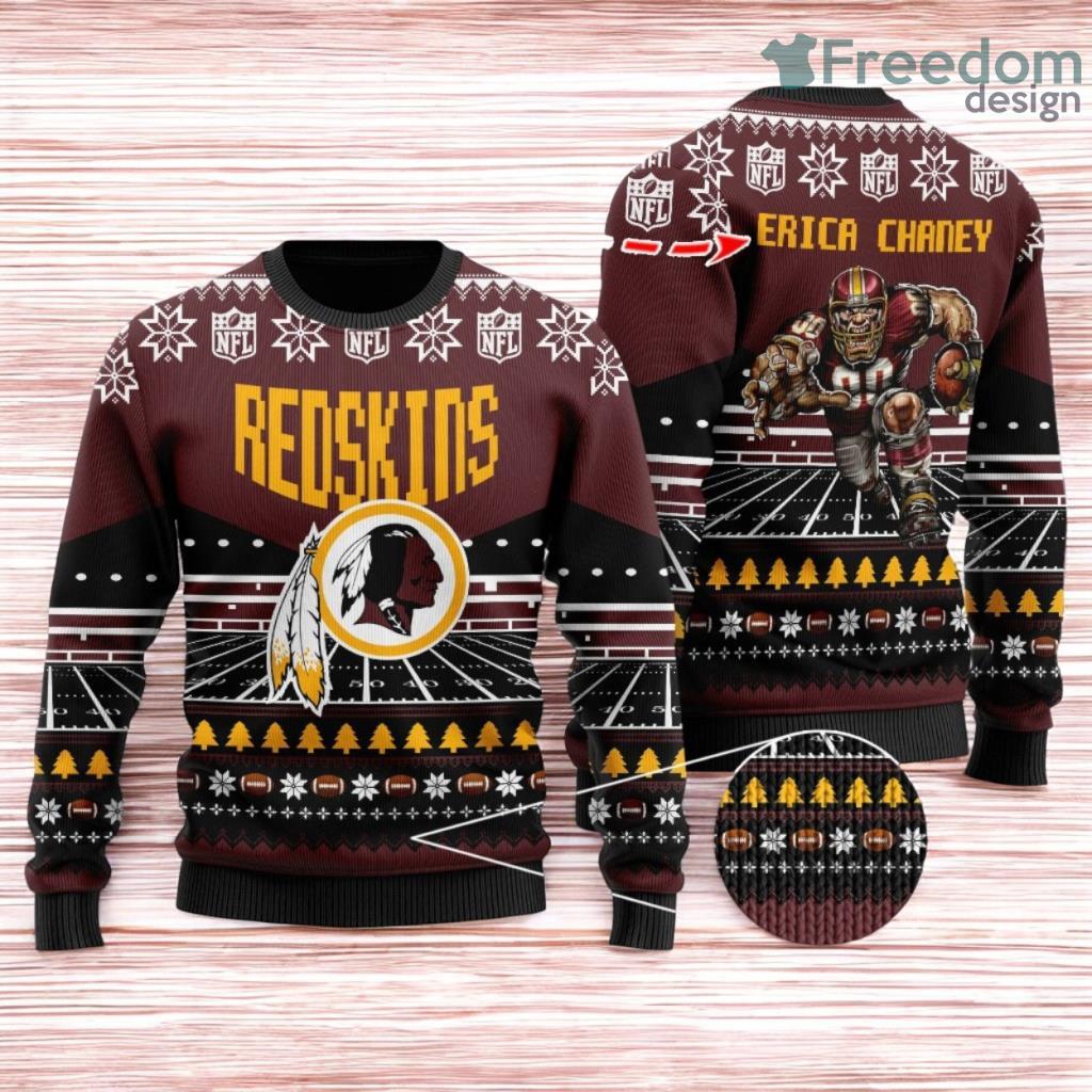 Washington Redskins Ugly Sweater Mascot NFL Christmas Gifts for big fans image Washington Redskins Ugly Sweater Mascot NFL Christmas Gifts for big fans Product Photo 1