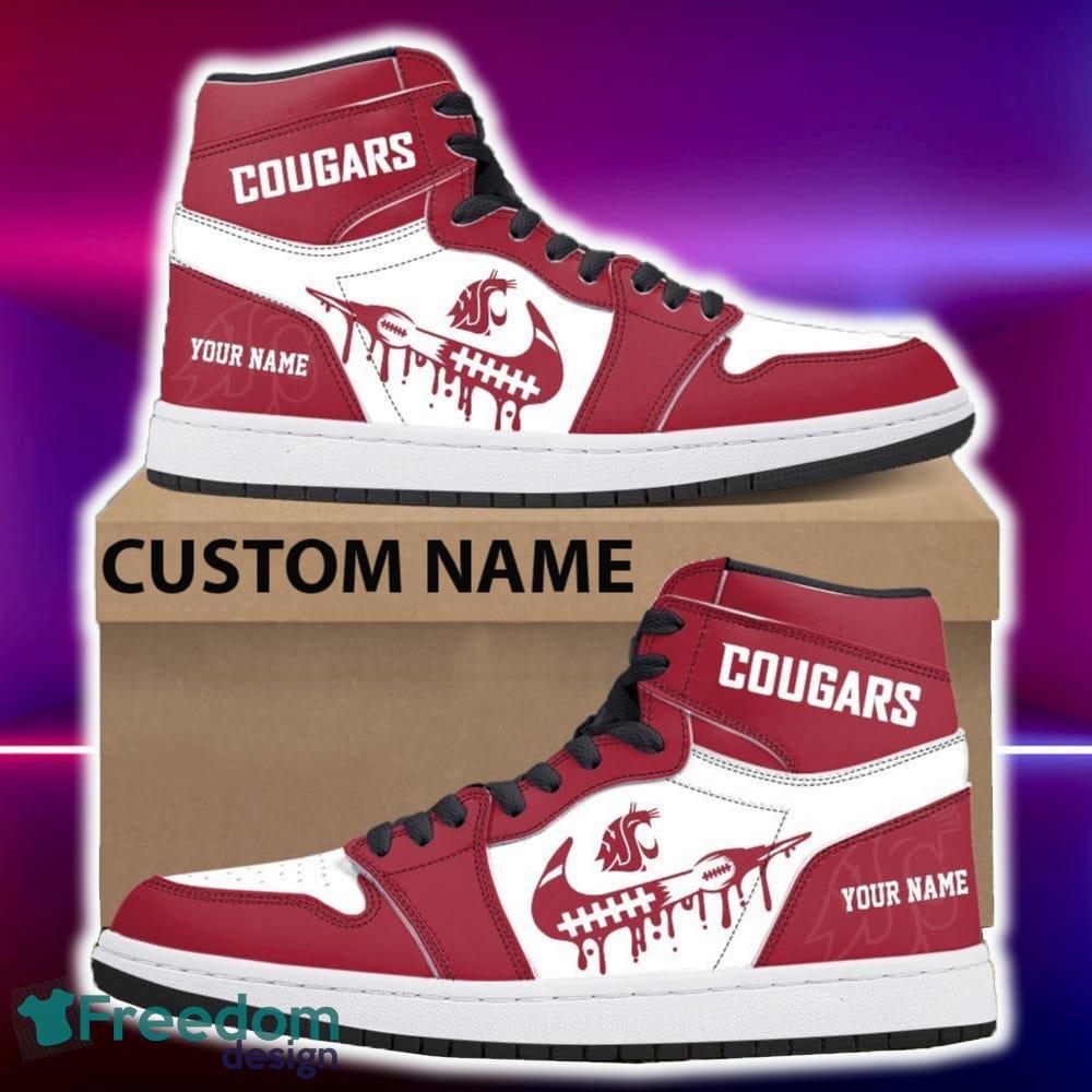 Washington State Cougars Air Jordan Hightop Shoes New Custom Name For Fans Gift Sneaker image Washington State Cougars Air Jordan Hightop Shoes New Custom Name For Fans Gift Sneaker - Washington State Cougars Air Jordan Hightop Shoes Photo 4