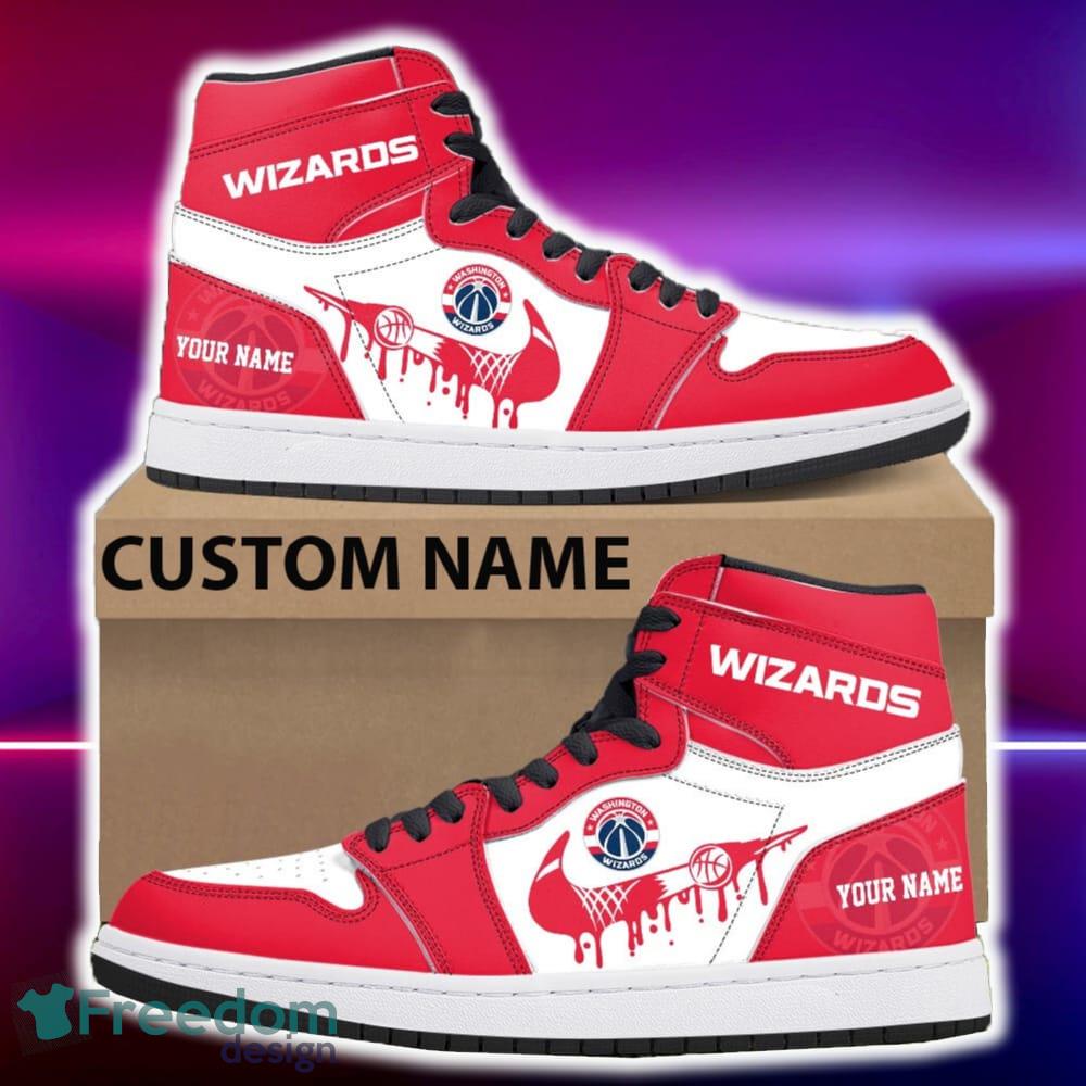 Washington Wizards Air Jordan Hightop Shoes New Custom Name For Fans Gift Sneaker image Washington Wizards Air Jordan Hightop Shoes New Custom Name For Fans Gift Sneaker - Washington Wizards Air Jordan Hightop Shoes Photo 4