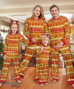 WAWA Logo Pattern Ugly Christmas Pajamas Set Family
