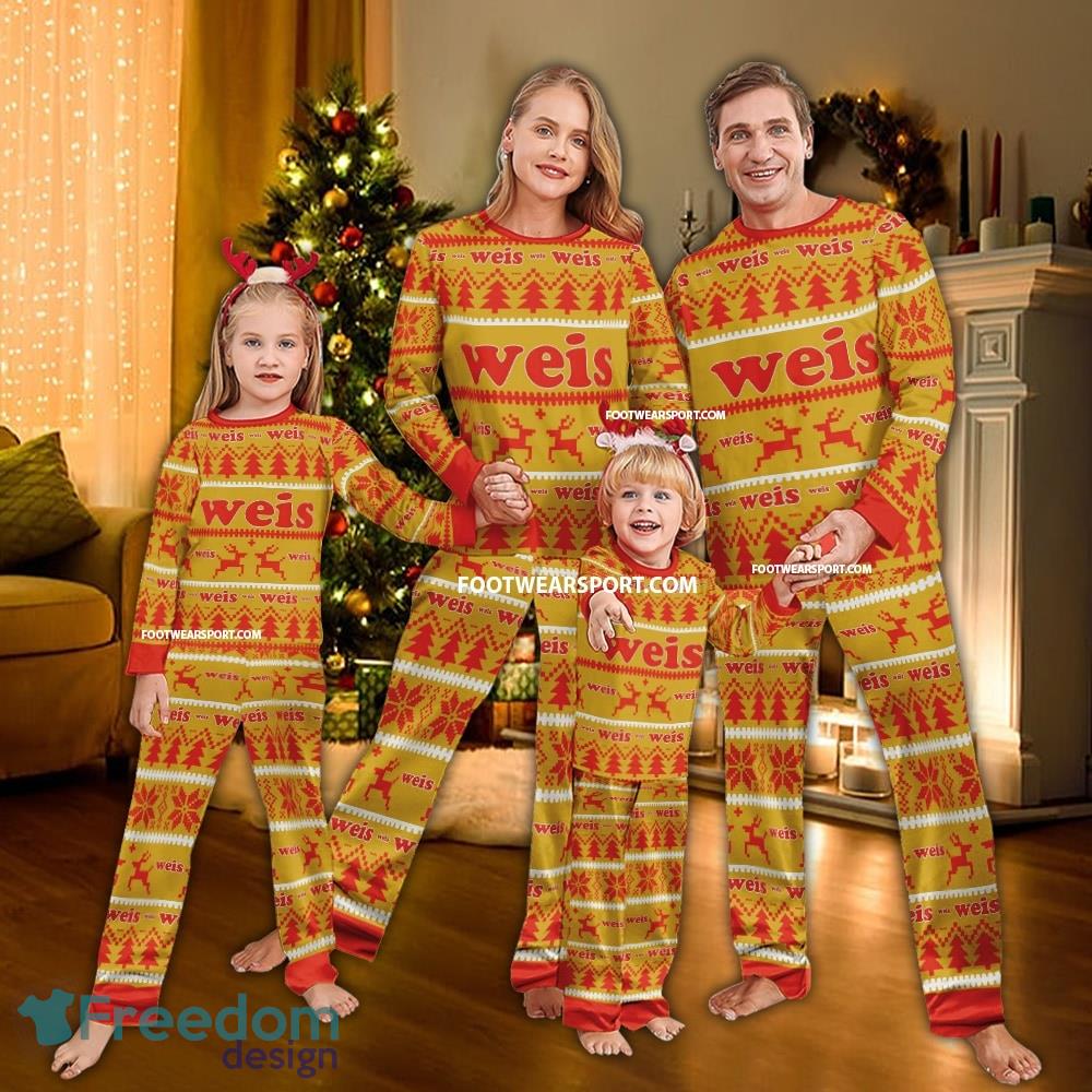 Weis Markets Logo Pattern Ugly Christmas Family Pajamas Set image Weis Markets Logo Pattern Ugly Christmas Family Pajamas Set - Weis Markets Logo Pattern Ugly Christmas Family Pajamas Set