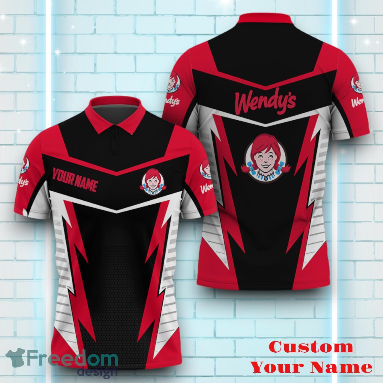 Wendy's Personalized Polo Shirt Logo And Brand Name Lightning Design Gift For Men Women image Wendy's Personalized Polo Shirt Logo And Brand Name Lightning Design Gift For Men Women
