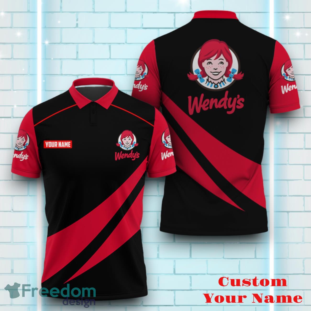 Wendy's Personalized Polo Shirt Logo And Brand Name Red And Black Pattern Design Gift For Men Women image Wendy's Personalized Polo Shirt Logo And Brand Name Red And Black Pattern Design Gift For Men Women