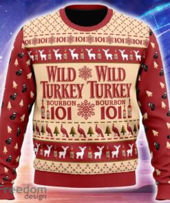 Wild Turkey Bourbon Ugly Christmas 3D Sweater Trending Holidays For Men Women Fans