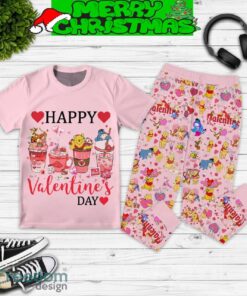 Winnie The Pooh Happy Valentine’s Day Fleece Pajamas Set All Over Print Christmas Gift - Winnie The Pooh Happy Valentine’s Day Fleece Pajamas Set-2