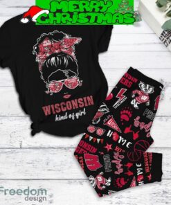 Wisconsin Badgers Kind Of Fan Girl Fleece Pajamas Set Men Women For Fans