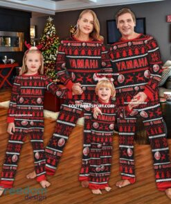 Yamaha Motorcycle Logo Pattern Ugly Christmas Pajamas Set Gift For Family