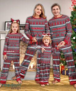 Yanmar Tractor Logo Pattern Ugly Christmas Pajamas Set Men Women Children