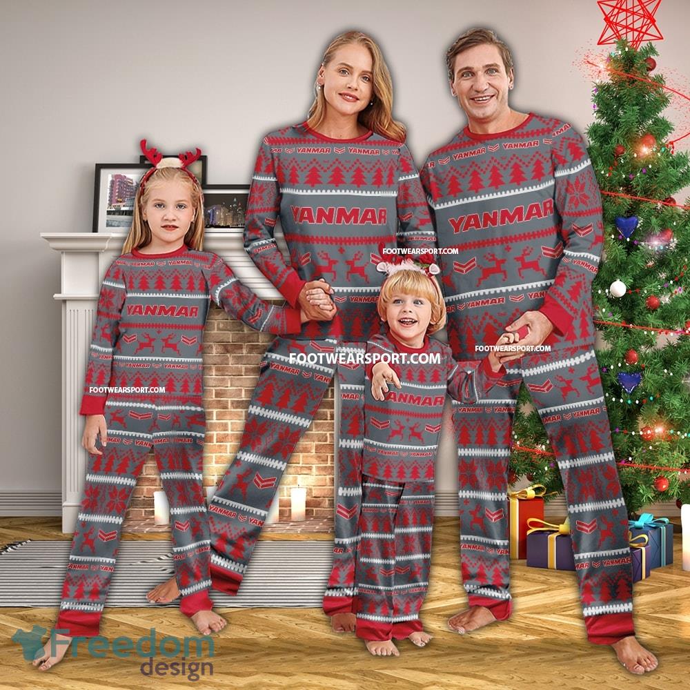 Yanmar Tractor Logo Pattern Ugly Christmas Pajamas Set Men Women Children image Yanmar Tractor Logo Pattern Ugly Christmas Pajamas Set Men Women Children - Yanmar Tractor Logo Pattern Ugly Christmas Pajamas Set Men Women Children