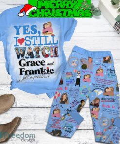Yes I Still Watch Grace And Frankie Got A Problem I Am Harriet Christmas Fleece Pajamas Set For Women Gift Christmas