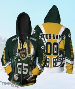 Zadarius Smith 55 Green Bay Packers Nfc North Division Champions Super Bowl 2021 Personalized Zip Hoodie 3D All Over Print