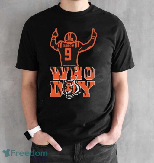 09 Joe Burrow Who Dey Cincinnati Bengals Official T-Shirt - Black Unisex T-Shirt