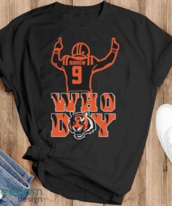 09 Joe Burrow Who Dey Cincinnati Bengals Official T-Shirt - Black T-Shirt