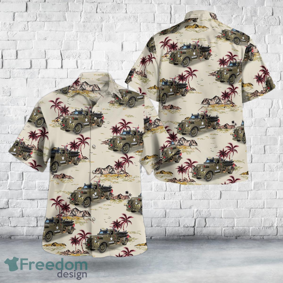 1942 GMC Army Fire Truck Hawaiian Shirt image 1942 GMC Army Fire Truck Hawaiian Shirt - 1942 GMC Army Fire Truck Hawaiian Shirt-1