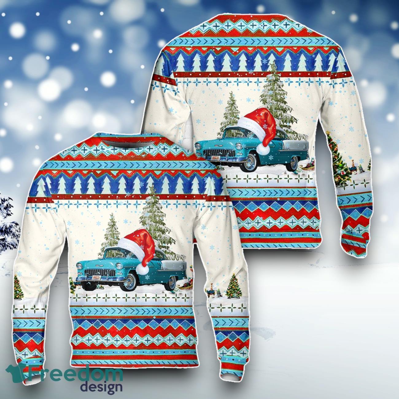 1955 Chevrolet BEL AIR GEORGE JONES Christmas Sweater For Men Women image 1955 Chevrolet BEL AIR GEORGE JONES Christmas Sweater For Men Women Product Photo 1