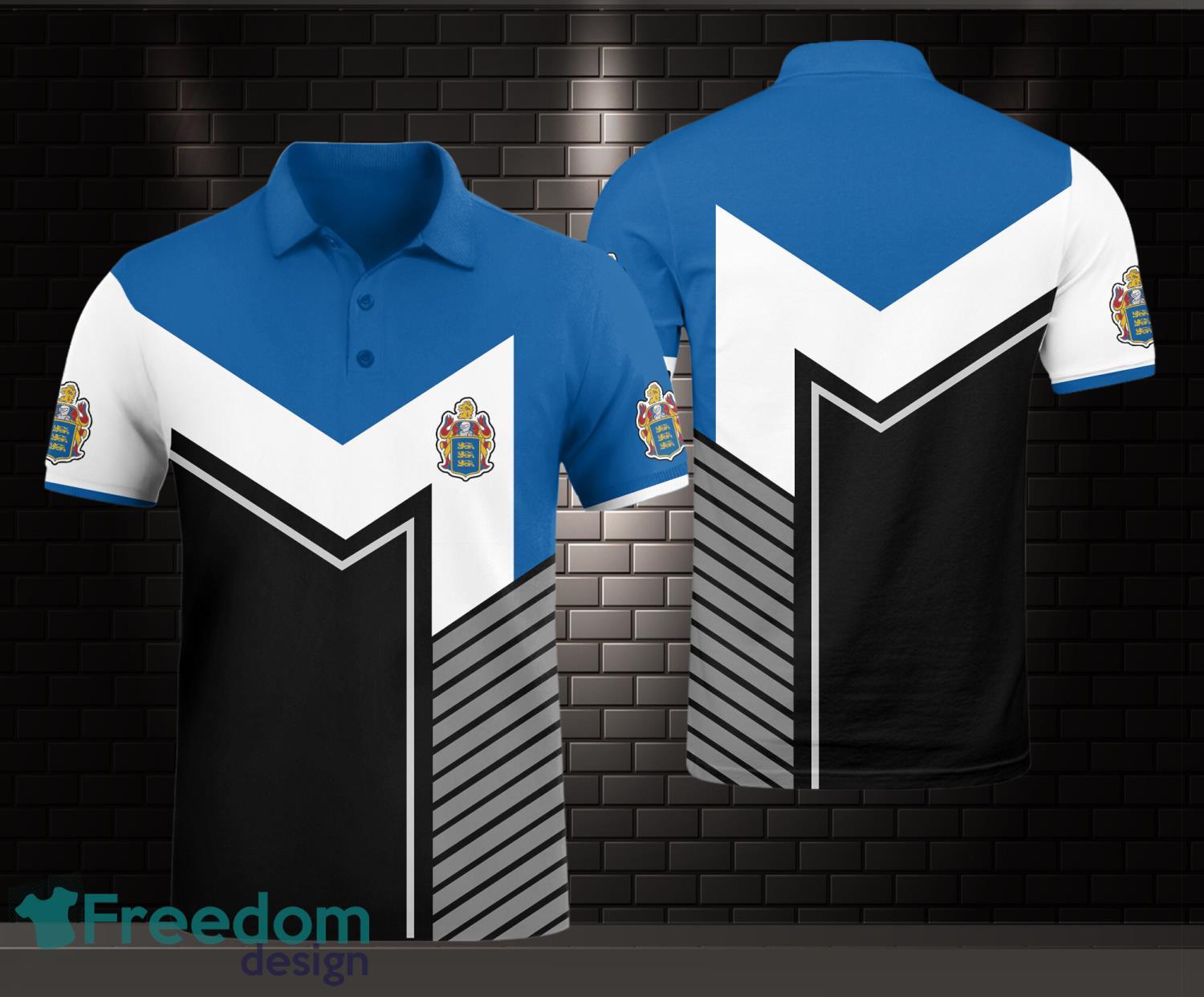 3D All Over Printed c.r. england Limited 3D Polo Shirt Gold Shirt image 3D All Over Printed c.r. england Limited 3D Polo Shirt Gold Shirt Product Photo 1