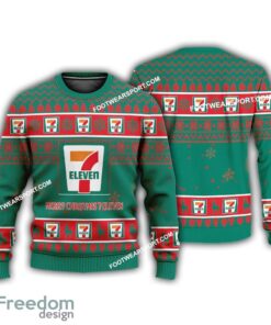 7 Eleven Logo Merry Christmas Ugly Sweater AOP Gift Holidays