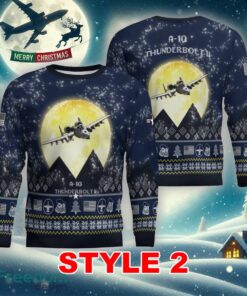 A-10 Thunderbolt II A10 Aircraft Moonlight Multi Color Ugly Christmas Sweater Gift Holidays - A-10 Thunderbolt II A10 Aircraft Moonlight Ugly Christmas Sweater_11