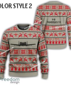 A-10 Thunderbolt II A10 Aircraft US Air Force Knitted Christmas Sweater AOP Gift For Vetetan - A-10 Thunderbolt II A10 Aircraft Best Front Ugly Christmas Sweater Photo 2