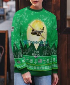 A 20 Havoc A20 Aircraft Moonlight Green Color 3D Ugly Christmas Sweater image A-20 Havoc A20 Aircraft Moonlight Green Color 3D Ugly Christmas Sweater Product Photo 5