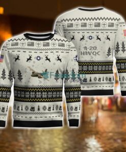 A-20 Havoc A20 AOP Aircraft Ugly Christmas Sweater Christmas Gift Veteran Sweater