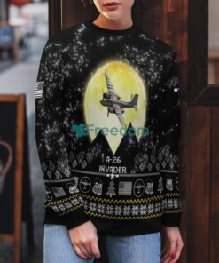 A-26 Invader A26 Aircraft Moonlight Black Ugly Christmas Sweater Veteran Sweater
