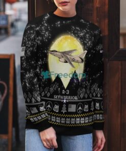 A-3 Skywarrior A3 Aircraft Moonlight Black Ugly Christmas Sweater Veteran Sweater