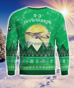 A 3 Skywarrior A3 Aircraft Moonlight Green Color 3D Ugly Christmas Sweater image A-3 Skywarrior A3 Aircraft Moonlight Green Color 3D Ugly Christmas Sweater Product Photo 3