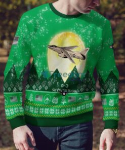 A 3 Skywarrior A3 Aircraft Moonlight Green Color 3D Ugly Christmas Sweater image A-3 Skywarrior A3 Aircraft Moonlight Green Color 3D Ugly Christmas Sweater Product Photo 4