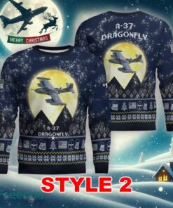 A-37 Dragonfly A37 Aircraft Moonlight Multi Color Ugly Christmas 3D Sweater Gift For Men And Women - A-37 Dragonfly A37 Aircraft Moonlight Ugly Christmas Sweater_11