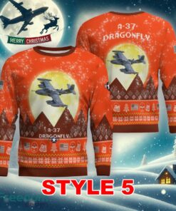 A-37 Dragonfly A37 Aircraft Moonlight Multi Color Ugly Christmas 3D Sweater Gift For Men And Women - A-37 Dragonfly A37 Aircraft Moonlight Ugly Christmas Sweater_41