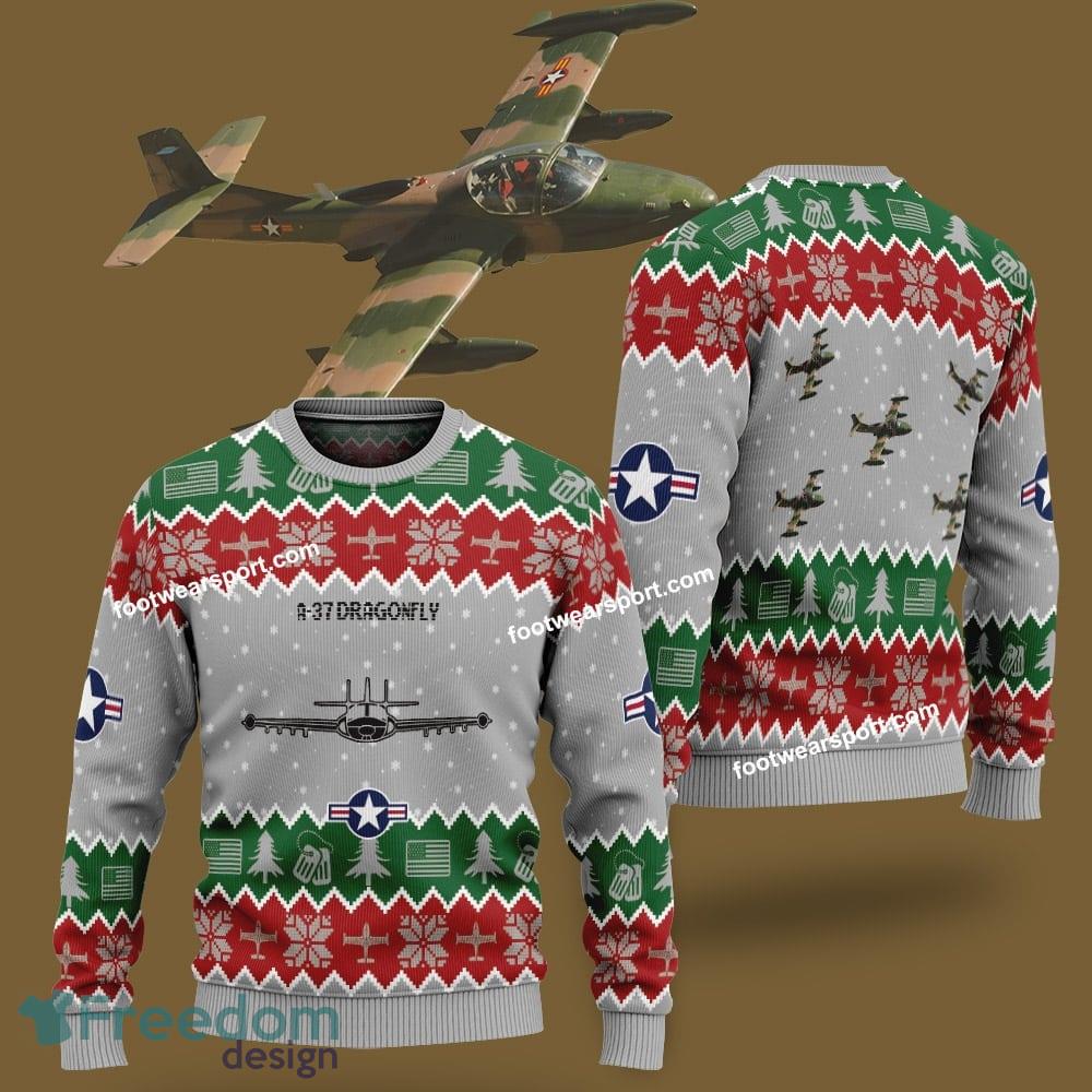 A 37 Dragonfly A37 Aircraft US Air Force Ugly Christmas Sweater AOP Gift For Vetetan image A-37 Dragonfly A37 Aircraft US Air Force Ugly Christmas Sweater AOP Gift For Vetetan - A-37 Dragonfly A37 Aircraft US Air Force Ugly Christmas Sweater AOP Gift For Vetetan