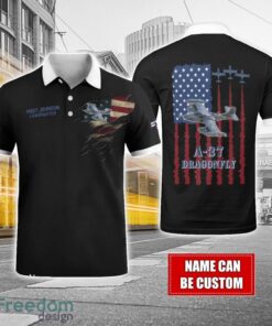 A-37 Dragonfly A37 Custom Name AOP Aircraft Polo Shirt Veteran Golf polo Shirt