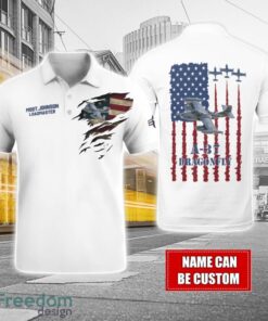 A-37 Dragonfly A37 Custom Name AOP Aircraft Polo Shirt Veteran Golf polo Shirt White Corlor