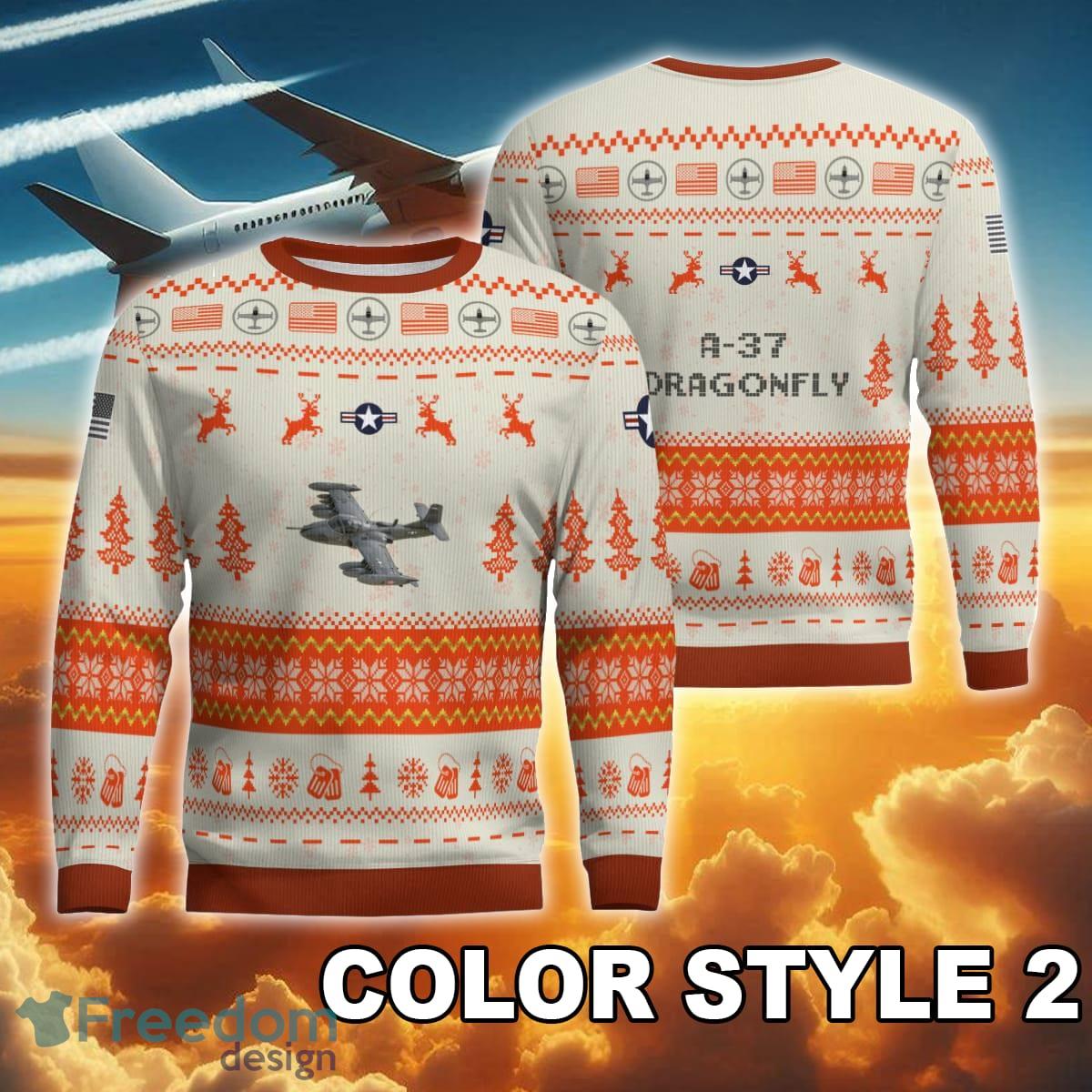 A 37 Dragonfly A37 New Pattern Aircraft Xmas Ugly Sweater Gift For Adult image A-37 Dragonfly A37 New Pattern Aircraft Xmas Ugly Sweater Gift For Adult - A-37 Dragonfly A37 Ugly Christmas Sweater AOP Photo 2