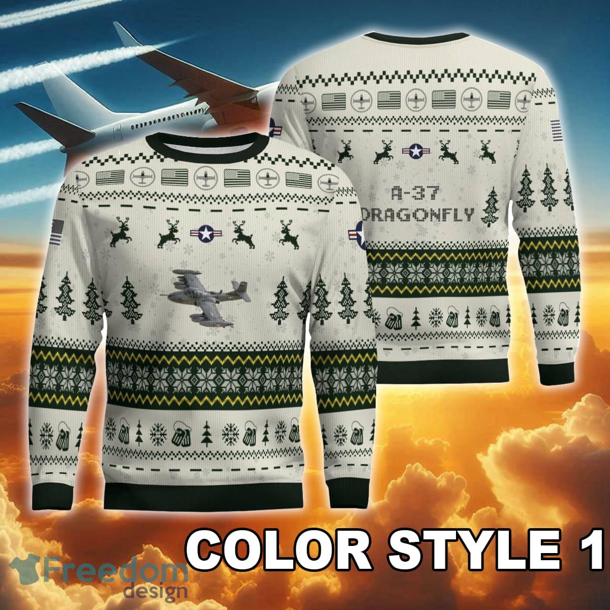 A 37 Dragonfly A37 New Pattern Aircraft Xmas Ugly Sweater Gift For Adult image A-37 Dragonfly A37 New Pattern Aircraft Xmas Ugly Sweater Gift For Adult - A-37 Dragonfly A37 Ugly Christmas Sweater AOP Photo 1