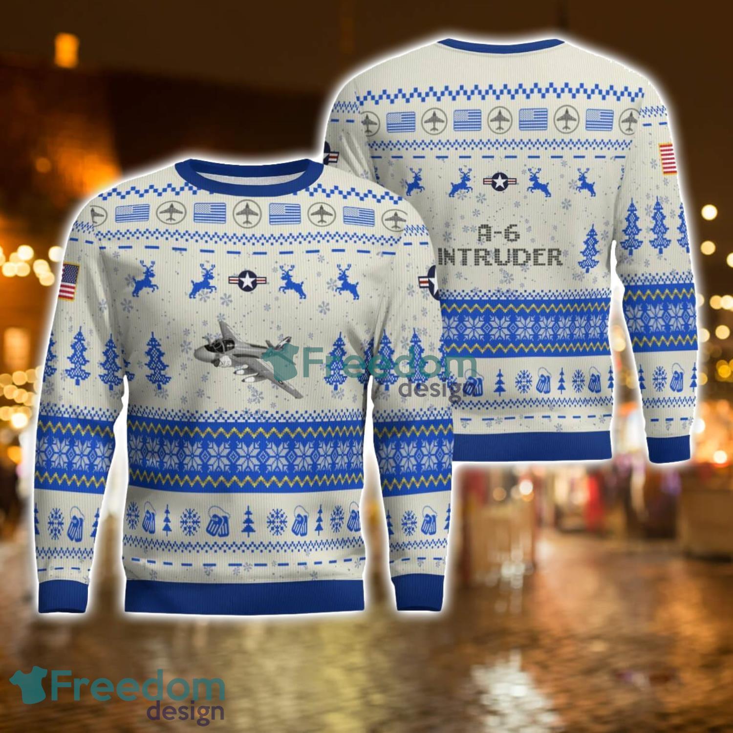 A 6 Intruder A6 All Printed AOP Aircraft Ugly Christmas Sweater For Men And Women image A-6 Intruder A6 All Printed AOP Aircraft Ugly Christmas Sweater For Men And Women Product Photo 1