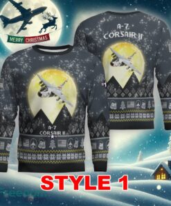 A-7 Corsair II A7 Aircraft Moonlight Multi Color Knitted Christmas Sweater Gift For Men And Women A-7 Corsair II A7 Aircraft Moonlight Multi Color Knitted Christmas Sweater Gift For Men And Women