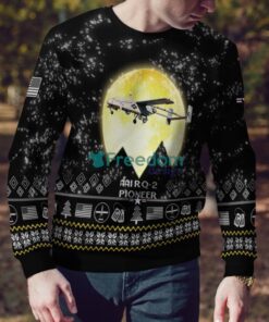 AAI RQ 2 Pioneer RQ2 Aircraft Moonlight Black Ugly Christmas Sweater Veteran Sweater image AAI RQ-2 Pioneer RQ2 Aircraft Moonlight Black Ugly Christmas Sweater Veteran Sweater Product Photo 5