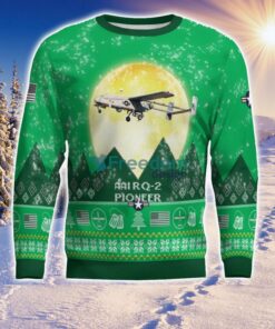 AAI RQ-2 Pioneer RQ2 Aircraft Moonlight Green Color 3D Ugly Christmas Sweater Product Photo 2