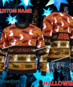 ABBA Band Personalized Logo Pattern Ugly Xmas Sweater For Fans
