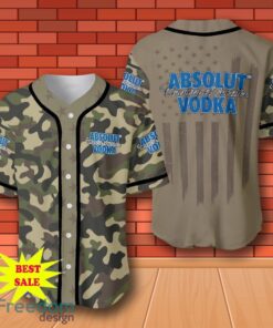 Absolut Vodka Camouflage Green United States Flag Baseball Jersey for All Genders